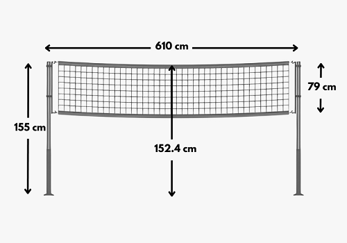 Размеры сетки для бадминтона