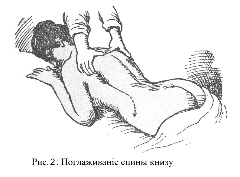 Поглаживаніе спины книзу